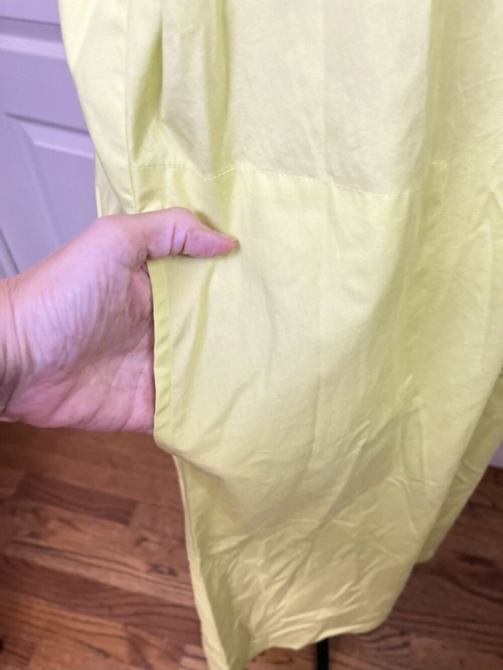 Banana Republic Cotton Tab Poplin Trapeze Maxi Shirt Dress Sz XXL Collared Yello - Picture 5 of 11